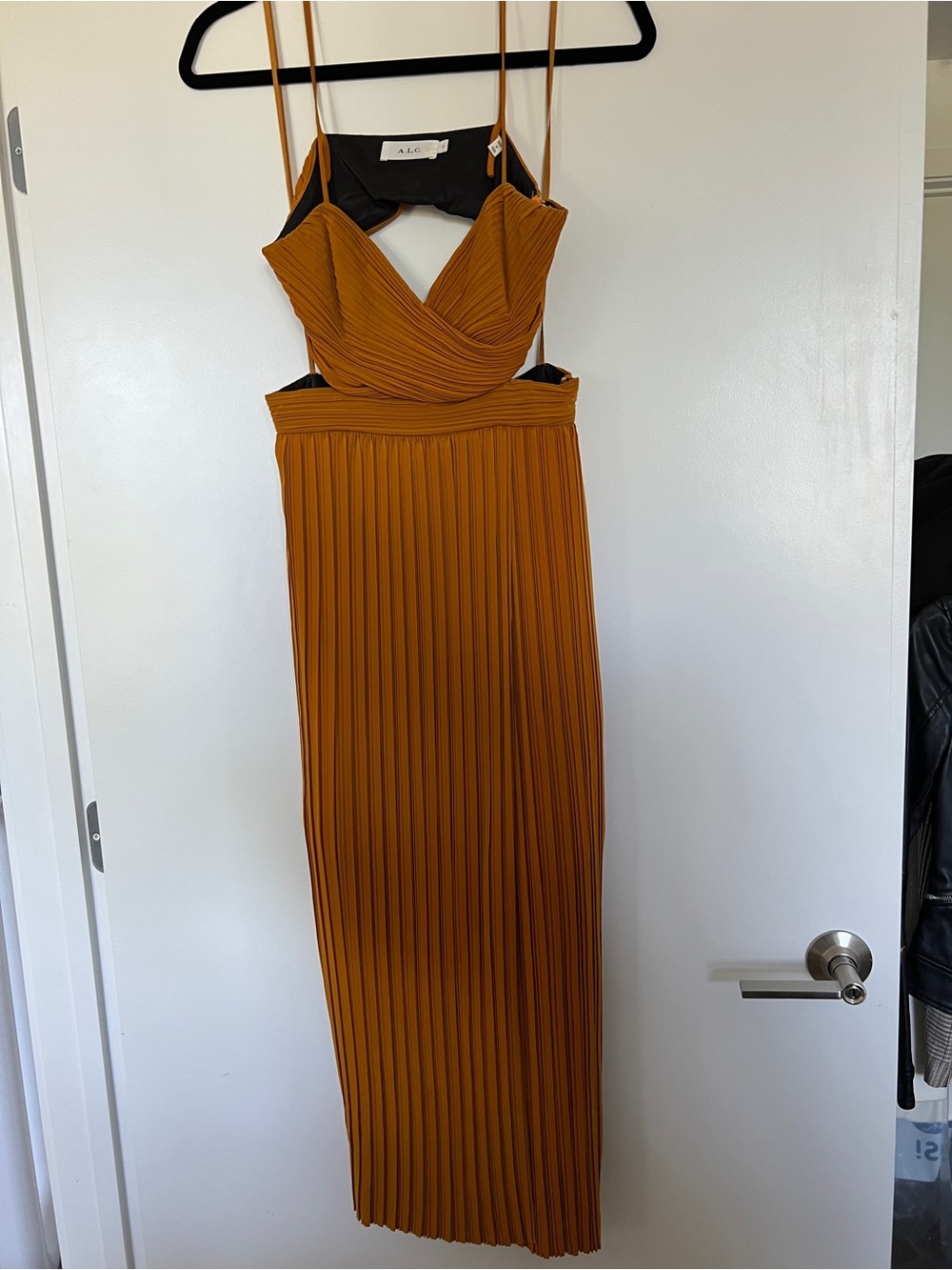 ALC pleated orange gown size 2